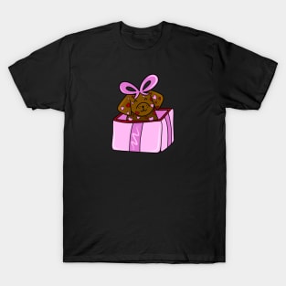 Valentine’s Day Heart Chocolate Lab Puppy in a Pink Box with Bow, made by EndlessEmporium T-Shirt